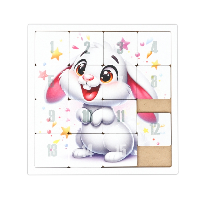 Головоломка  Головоломка "Пятнашки. Зайка", логическая настольная игра, 22х22 см