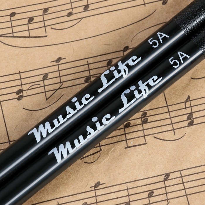 Барабанные палочки Music Life, 5A, нейлон, черные Барабанные палочки Music Life, 5A, нейлон, черные