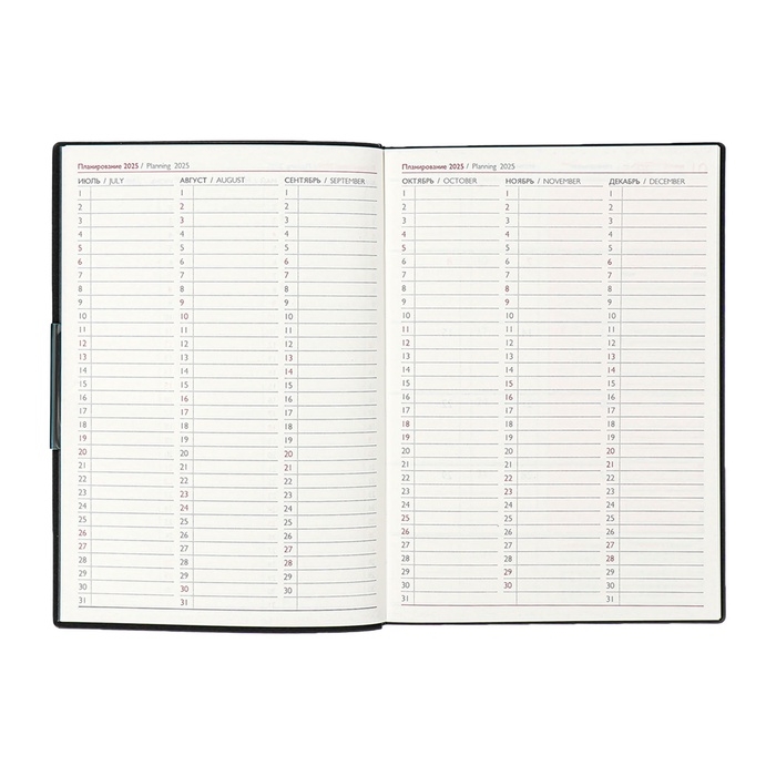 Еженедельник датир 2025г мягк обл иск кож А6+ 80л ESCALADA, тис ф, кр бл 70 г/м², чёрный Еженедельник датир 2025г мягк обл иск кож А6+ 80л ESCALADA, тис ф, кр бл 70 г/м², чёрный