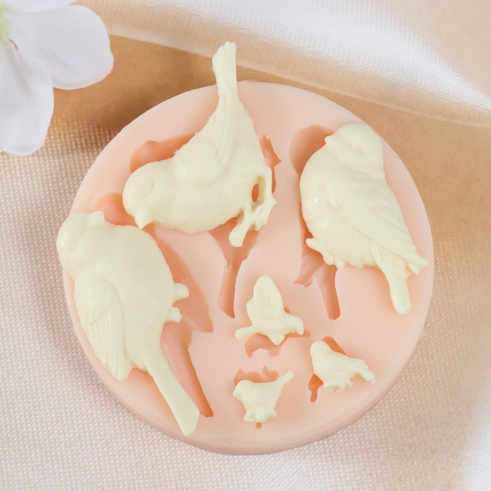 Молд силикон "Птички" 1х1 см-2,3х5,2 см,вес изд 11 гр МИКС