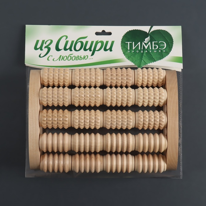Массажёр для спины и стоп «Барабаны», 23 × 17 × 7 см, деревянный, 5 комбинированных рядов Массажёр для спины и стоп «Барабаны», 23 × 17 × 7 см, деревянный, 5 комбинированных рядов