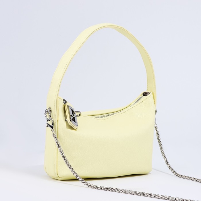 Сумка-багет на молнии, цепочка, цвет жёлтый Сумка-багет на молнии, цепочка, цвет жёлтый