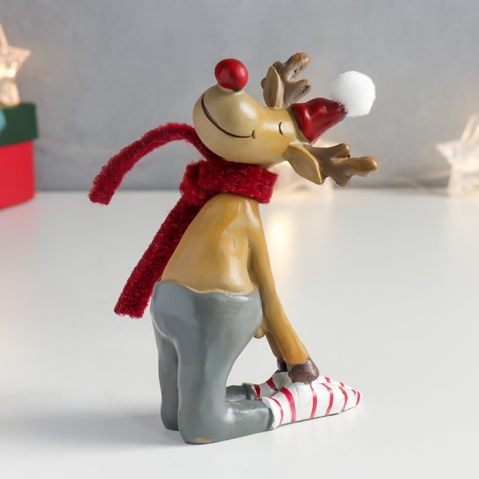 Сувенир полистоун Сувенир полистоун "Олень - йог. Уштрасана" 7,5х4,5х11,5 см