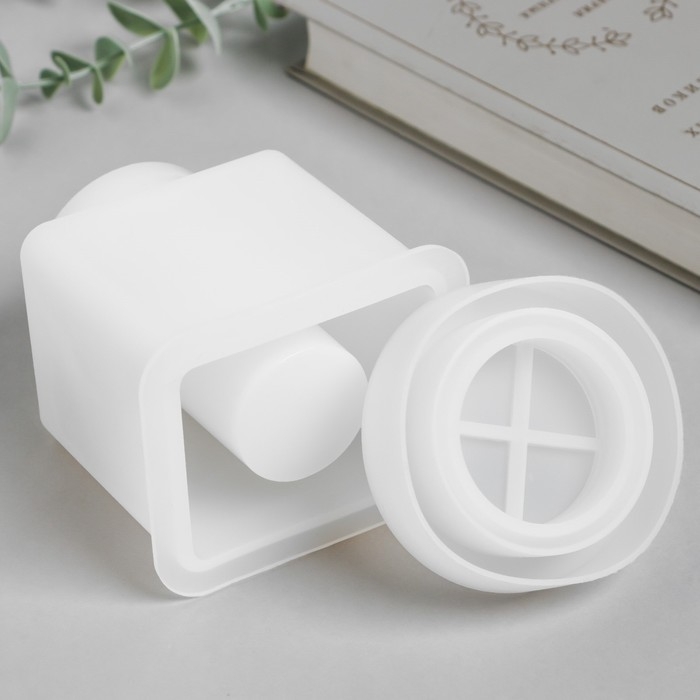 Молд силикон Молд силикон "Баночка квадратная" с крышкой 9,3х9,3х11,8 см