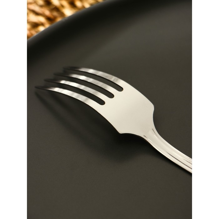 Вилка столовая &laquo;Новинка-1&raquo;, h=19.5 см, толщина 1 мм, цвет серебряный
