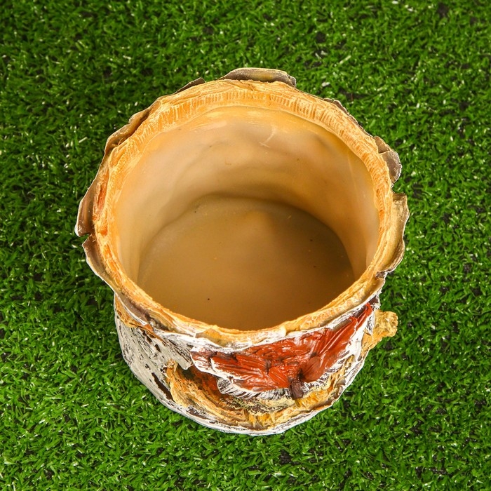 Фигурное кашпо  Фигурное кашпо "Филин в березовом дупле" 12х15см