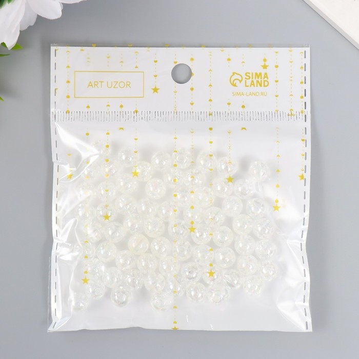 Бусины для творчества пластик Бусины для творчества пластик "Перламутр прозрачный" набор 20 гр 0,8х0,8 см