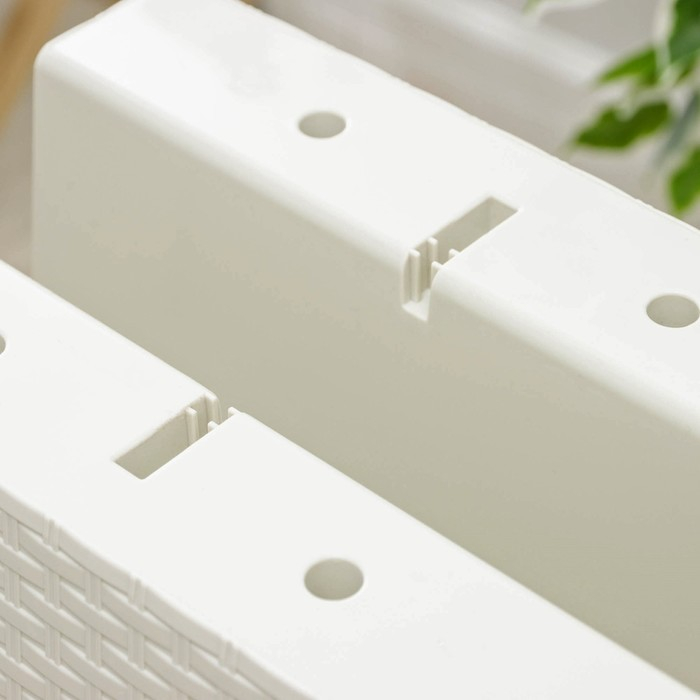 Кашпо на перила «Ротанг», 12 л, цвет бежевый Кашпо на перила «Ротанг», 12 л, цвет бежевый