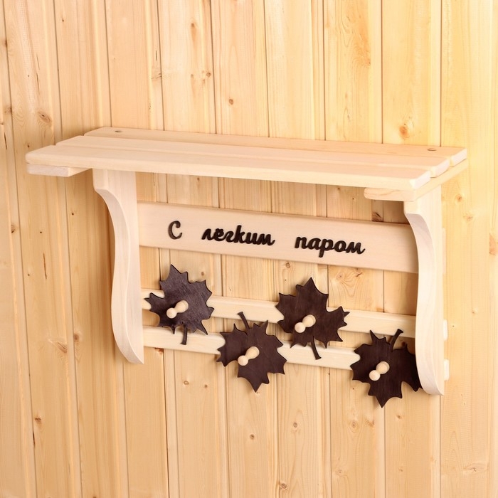 Полка - вешалка Полка - вешалка "Листопад. С легким паром!", 60х38х25 см, 4 кр