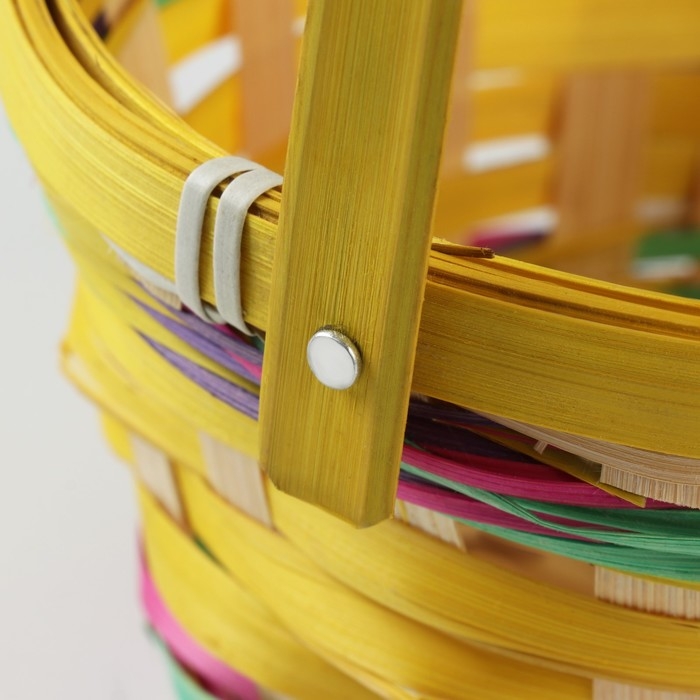 Корзина плетеная, D18 х 11 х 24 см, желтая, бамбук Корзина плетеная, D18 х 11 х 24 см, желтая, бамбук