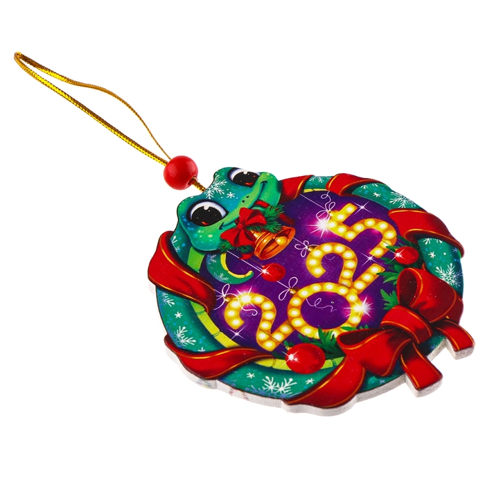 Ёлочная игрушка - подвеска деревянная «Новый год! Змея», символ года 2025 Ёлочная игрушка - подвеска деревянная «Новый год! Змея», символ года 2025