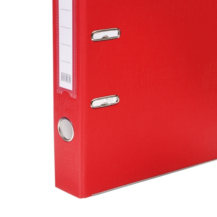 Папка-регистратор А4, 50 мм, Calligrata, ПВХ, тиснение Папка-регистратор А4, 50 мм, Calligrata, ПВХ, тиснение "лен", металлическая окантовка, карман на корешок, собранная, красная, микс