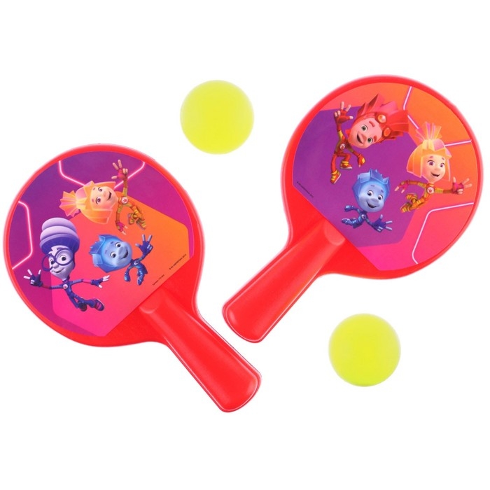 Набор игровой, ракетки 8×12 см и два мячика, Фиксики Набор игровой, ракетки 8×12 см и два мячика, Фиксики