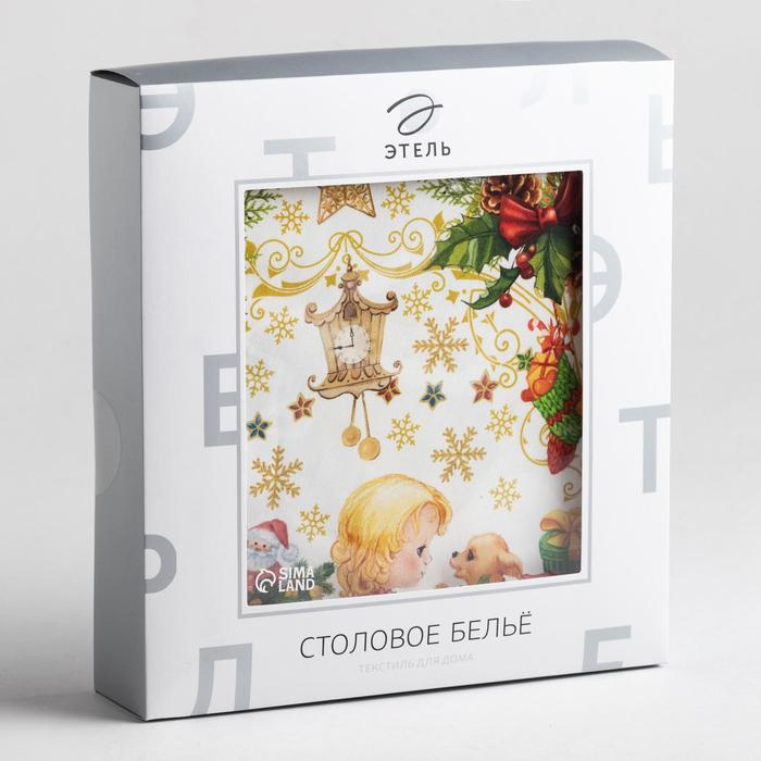 Скатерть новогодняя Этель "Новогодние игрушки" d=220см +/-3см с ГВМО, хл100%