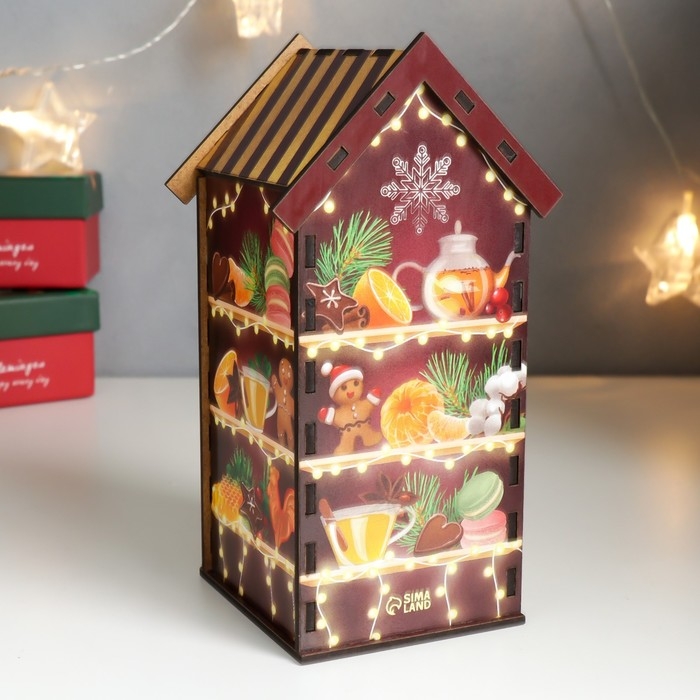 Новогодний чайный домик  Новогодний чайный домик "Полочки. Пряники" 20х10,5х9,5 см