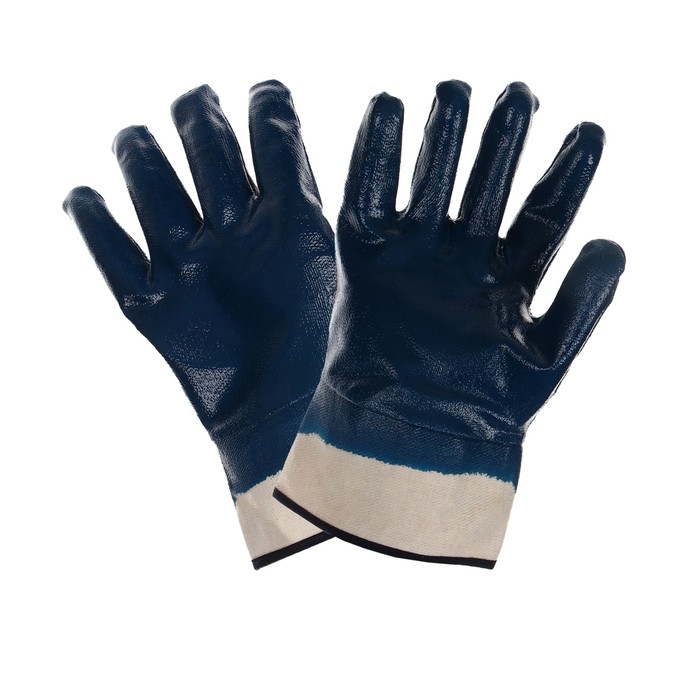 Перчатки рабочие, х/б, с нитриловым обливом, синий, Greengo Перчатки рабочие, х/б, с нитриловым обливом, синий, Greengo