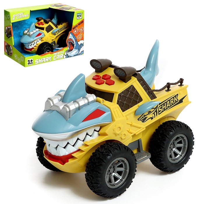 Машина инерционная Shark, свет, цвет жёлтый Машина инерционная Shark, свет, цвет жёлтый