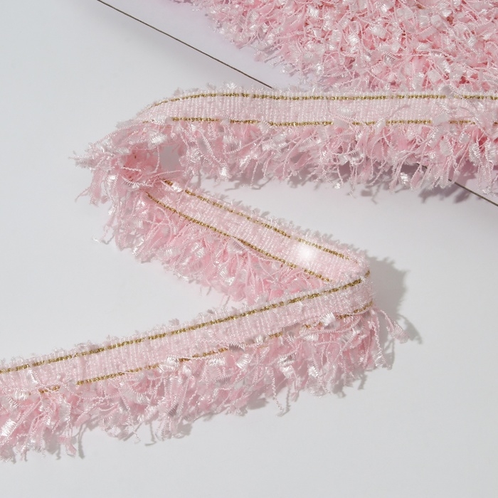 Тесьма декоративная «Твидовая», односторонняя, 35 мм, 5 ± 0,5 м, цвет розовый Тесьма декоративная «Твидовая», односторонняя, 35 мм, 5 ± 0,5 м, цвет розовый