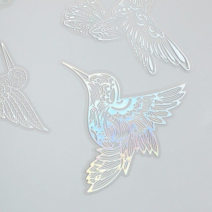 Наклейки для творчества Наклейки для творчества "Голография. Птички" d=10 см набор 10 шт 0,2х14х11 см