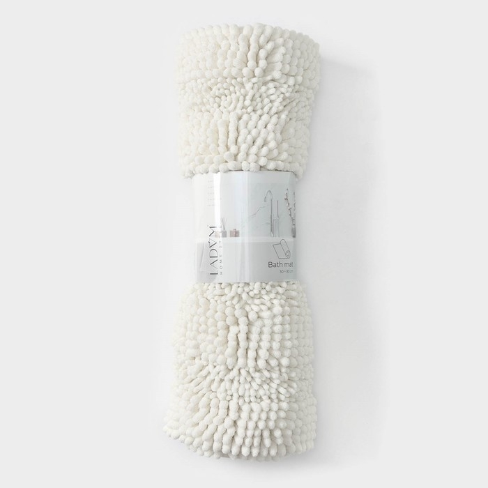 Коврик для дома LaDо́m, букли, плотность 1900 г, 50&times;80 см, цвет белый