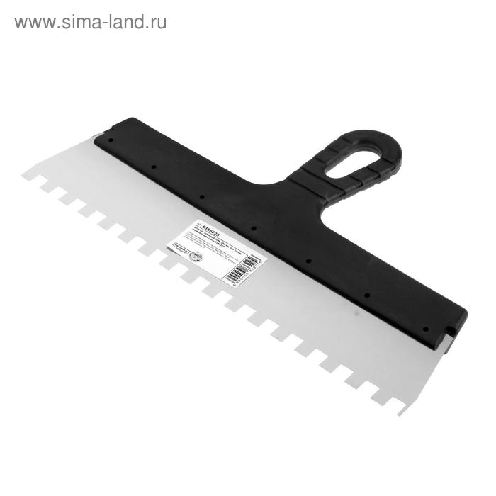 Шпатель зубчатый ЛОМ, 350 мм, зуб 10 мм, нержавеющая сталь Шпатель зубчатый ЛОМ, 350 мм, зуб 10 мм, нержавеющая сталь