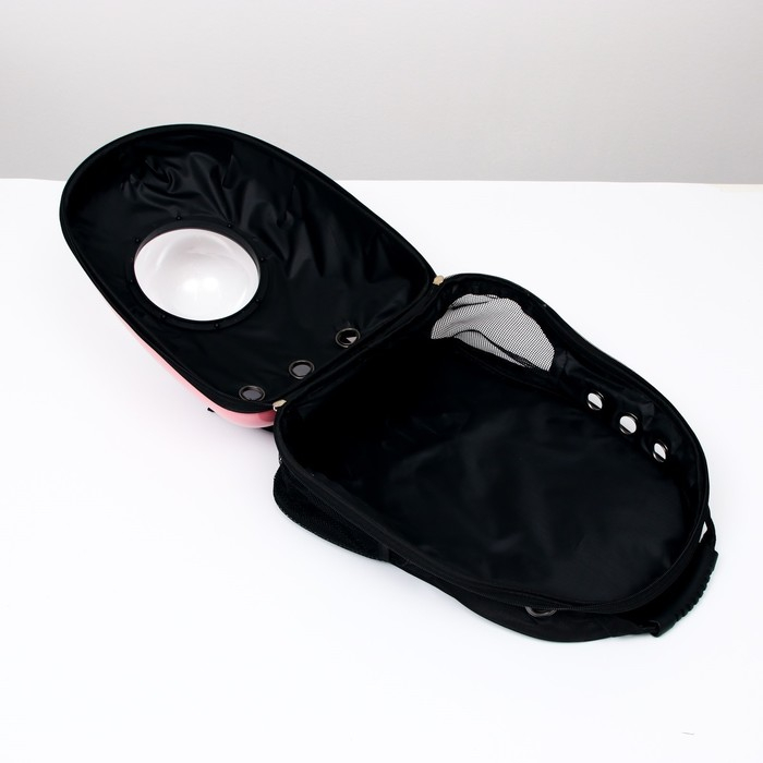 Рюкзак для переноски кошек  Рюкзак для переноски кошек "Кот учёный", с окном для обзора, 32 х 25 х 42 см, розовый