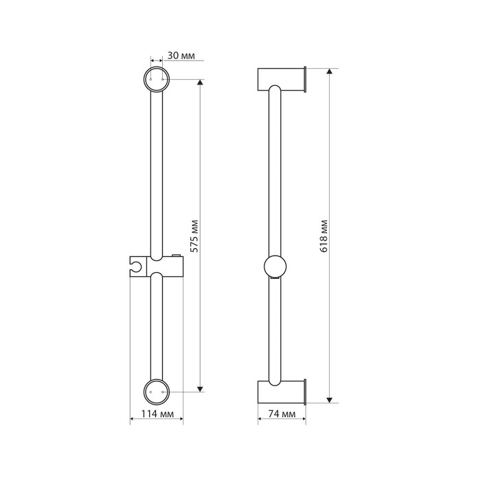 Душевая стойка ZEIN S09, с держателем для душевой лейки, хром Душевая стойка ZEIN S09, с держателем для душевой лейки, хром