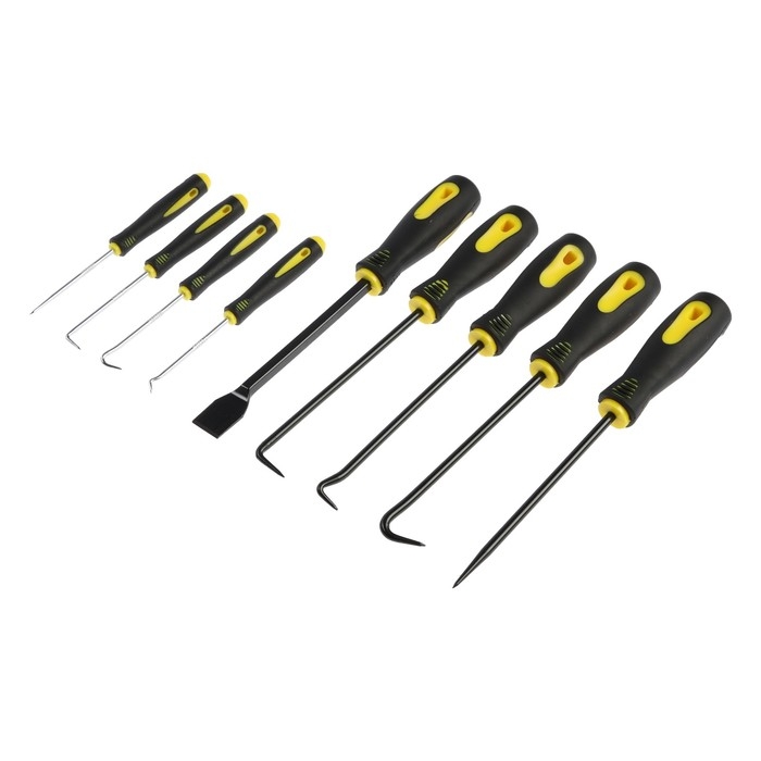 Набор крючков для уплотнительных колец ТУНДРА, усиленные, 2К рукоятки, 75-150 мм, 9 шт. Набор крючков для уплотнительных колец ТУНДРА, усиленные, 2К рукоятки, 75-150 мм, 9 шт.