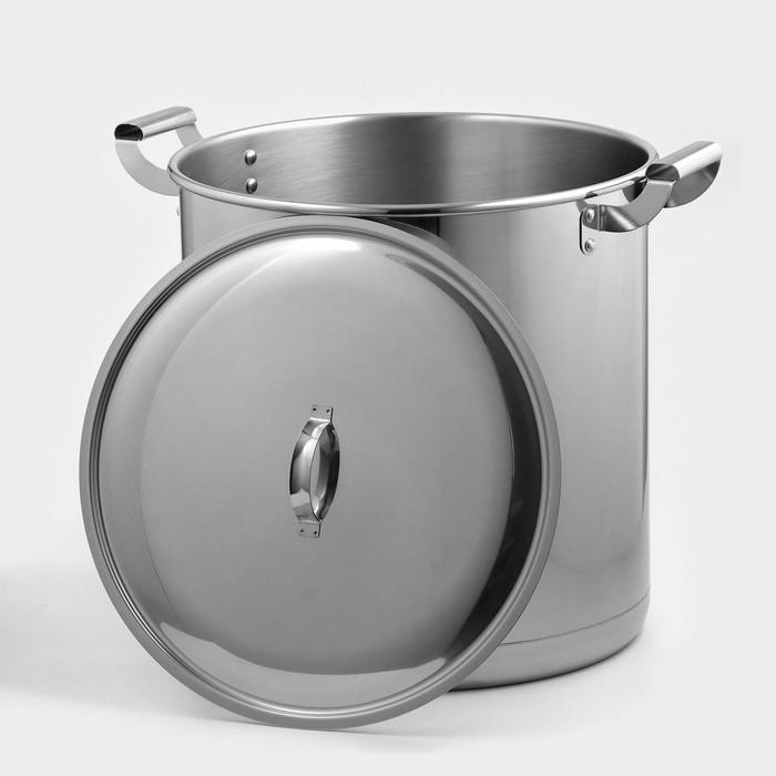 Кастрюля сварная, 50 л, металлическая крышка Кастрюля сварная, 50 л, металлическая крышка