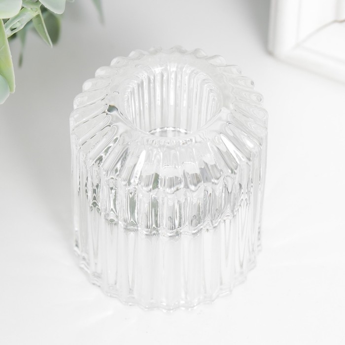 Подсвечник стекло на 1 свечу "Долли" d-2,5 см, 4 см прозрачный 6х5х5 см