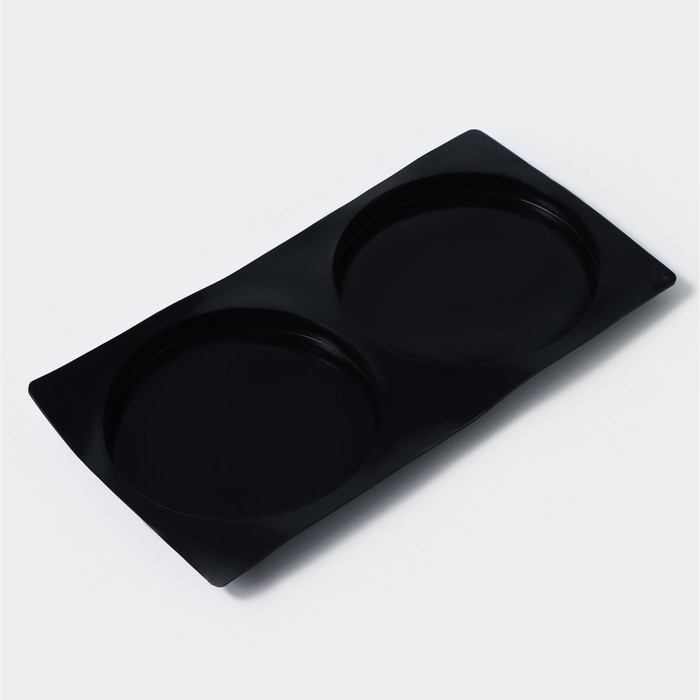 Форма для выпечки Доляна «Бискотто», силикон, 2 ячейки, 35×19,5×1,7 см, d=16 см, цвет чёрный Форма для выпечки Доляна «Бискотто», силикон, 2 ячейки, 35×19,5×1,7 см, d=16 см, цвет чёрный