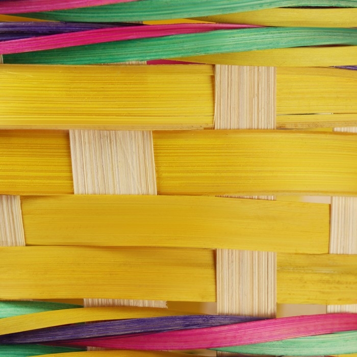 Корзина плетеная, D18 х 11 х 24 см, желтая, бамбук Корзина плетеная, D18 х 11 х 24 см, желтая, бамбук