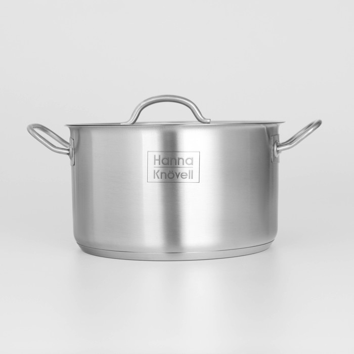 Кастрюля из нержавеющей стали Hanna Knövell с крышкой, 5 л, d=22 см, h=13 см, толщина стенки 0,6 мм, индукция Кастрюля из нержавеющей стали Hanna Knövell с крышкой, 5 л, d=22 см, h=13 см, толщина стенки 0,6 мм, индукция