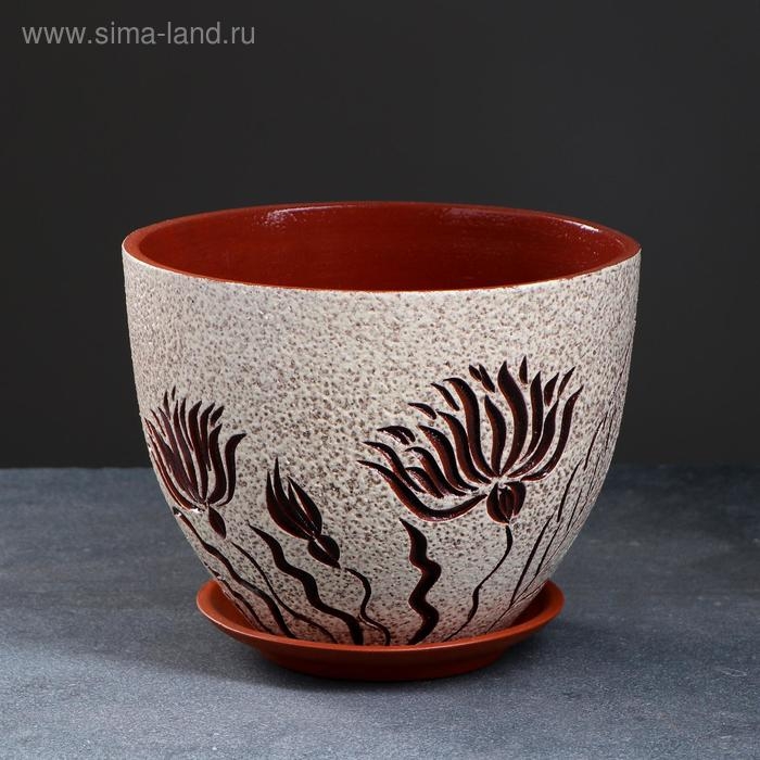 Горшок цветочный лилия 3,5 л, микс Горшок цветочный лилия 3,5 л, микс