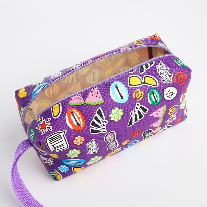 Косметичка на молнии, цвет фиолетовый