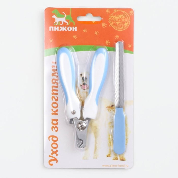 Набор для когтей Набор для когтей "Гармония": когтерез боковой (отверстие 8 мм) и пилка для когтей, голубой