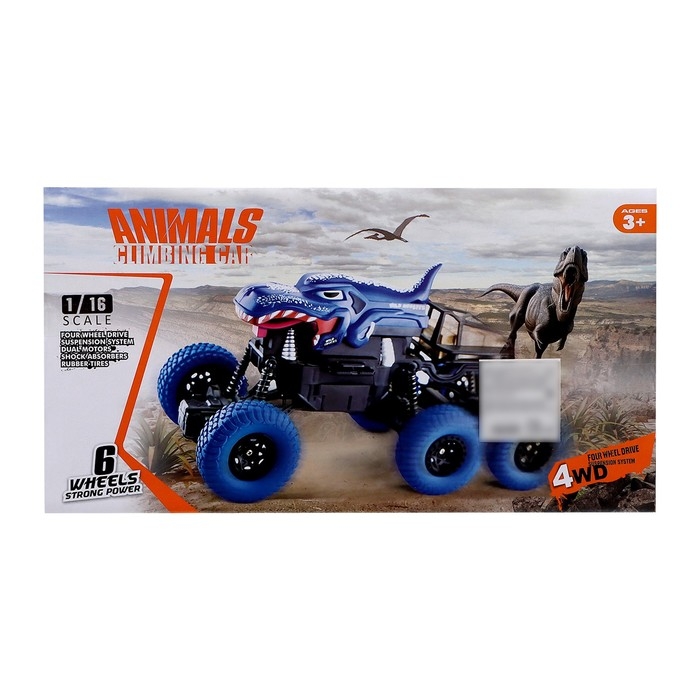 Джип радиоуправляемый DINO, 1:16, 4WD, работает от аккумулятора, цвет синий Джип радиоуправляемый DINO, 1:16, 4WD, работает от аккумулятора, цвет синий