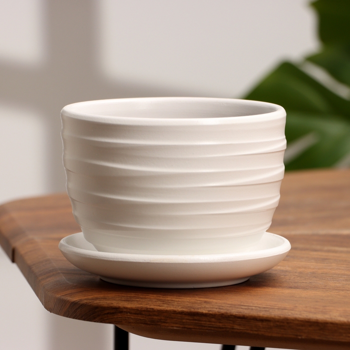 Горшок цветочный Горшок цветочный "Нежность" белый 0,5 л