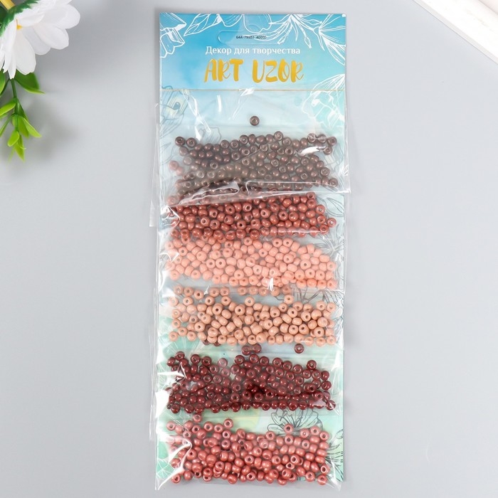 Бисер круглый 6/0  Бисер круглый 6/0 "Осенний лес" 6 цветов х 10 гр 20х8 см
