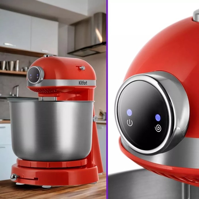 Миксер Kitfort КТ-3469, стационарный, 300 Вт, 3 л, 6 скоростей, красный Миксер Kitfort КТ-3469, стационарный, 300 Вт, 3 л, 6 скоростей, красный