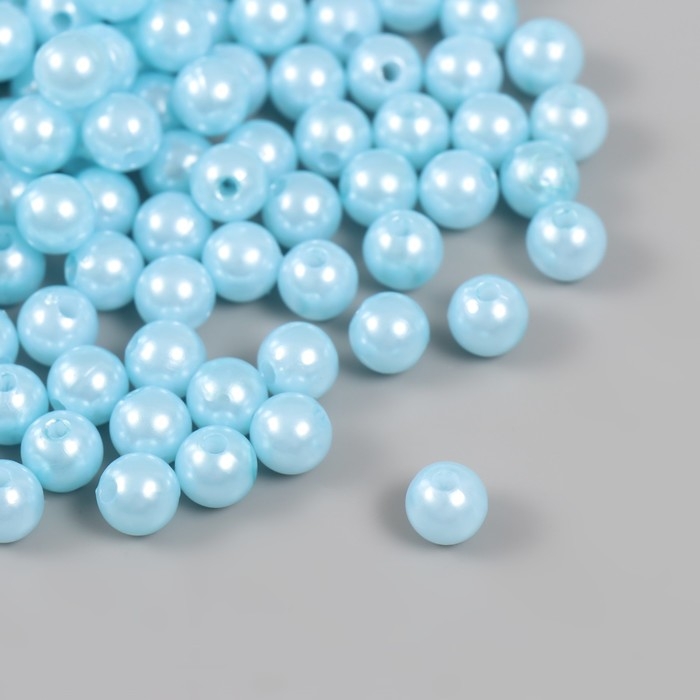 Набор бусин Набор бусин "Жемчуг" d 8 мм, 250 гр, нежно-голубой