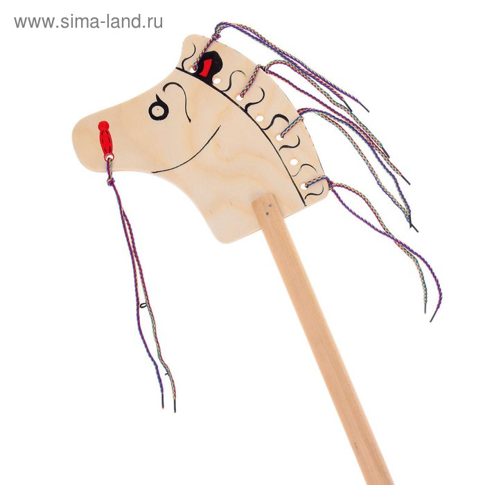 Лошадка-скакалка на палке, с гривой Лошадка-скакалка на палке, с гривой