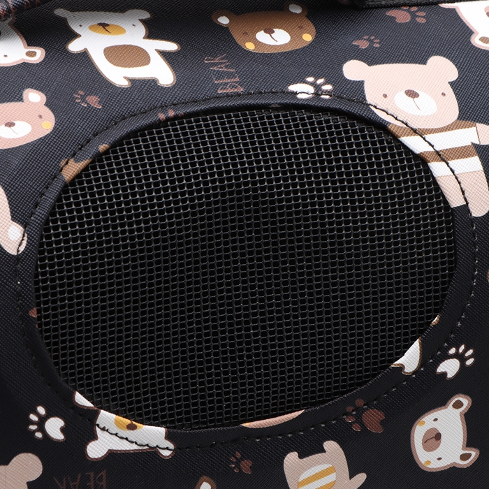 Сумка-переноска каркасная  Сумка-переноска каркасная "Медвежонки", размер M, 40 х 21 х 27 см, чёрный