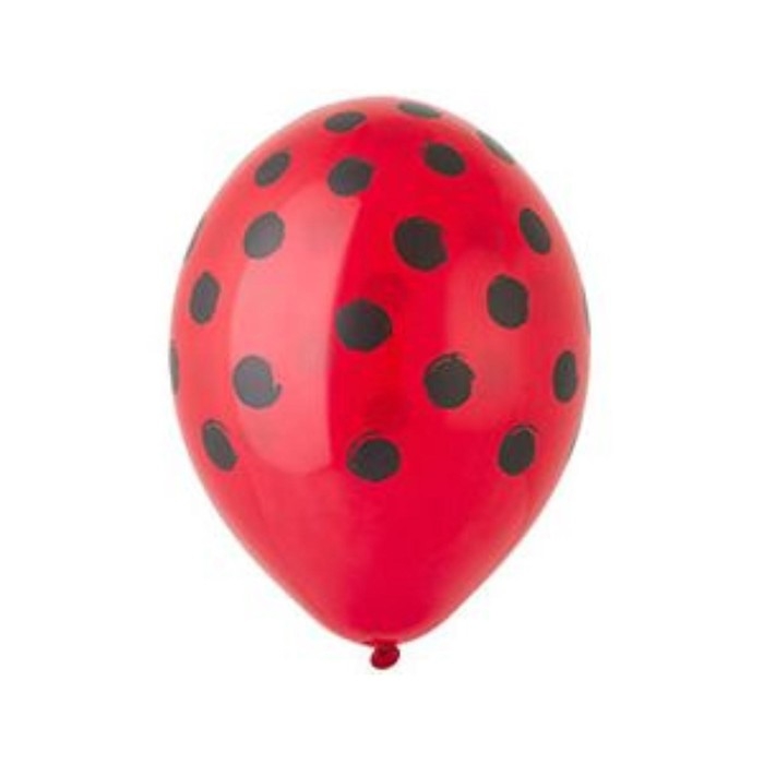 Шар латексный 14 Шар латексный 14" «Горох арт», пастель, шелкография, набор 25 шт., цвет чёрно-красный