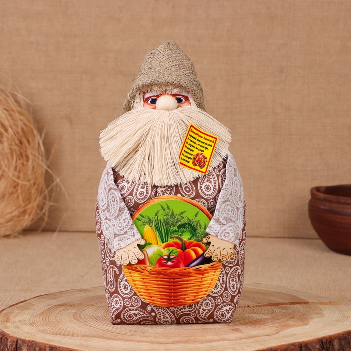 Домовой Домовой "Афанасий с лукошком", 22х15х12 см