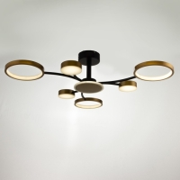 Люстра с ПДУ 2299/7GD LED 136Вт 3000-6000К золото 77х77х18 см BayerLux