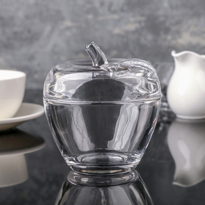 Сахарница стеклянная «Яблоко», 300 мл, 10×11 см Сахарница стеклянная «Яблоко», 300 мл, 10×11 см