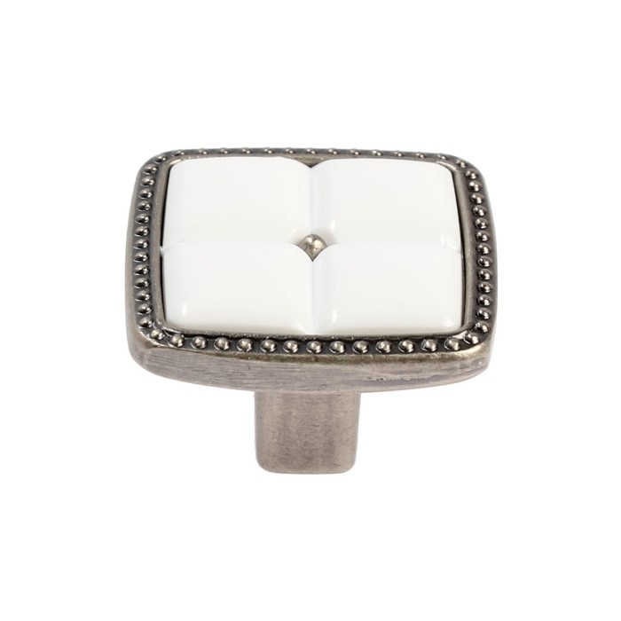 Ручка кнопка ELEGANT, керамическая, цвет старинное серебро Ручка кнопка ELEGANT, керамическая, цвет старинное серебро