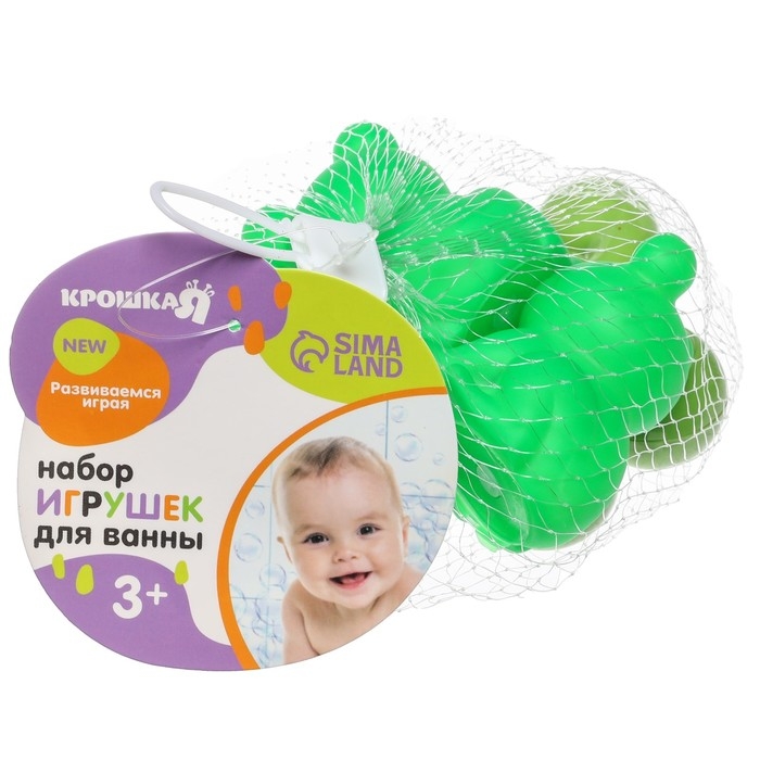 Набор игрушек для ванны «Заводной лягушонок с друзьями», 4 шт., цвет МИКС, Крошка Я Набор игрушек для ванны «Заводной лягушонок с друзьями», 4 шт., цвет МИКС, Крошка Я