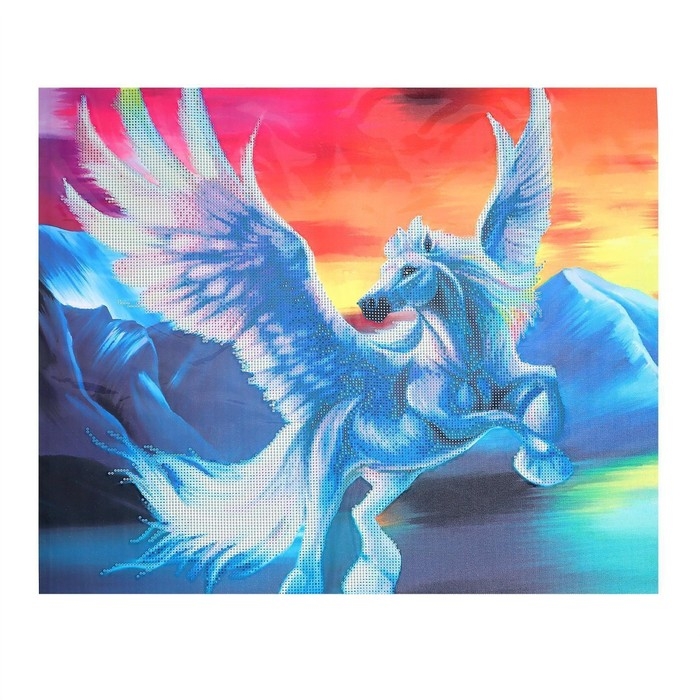 Алмазная мозаика с частичным заполнением «Летящий пегас» 50x60 см, холст, ёмкость Алмазная мозаика с частичным заполнением «Летящий пегас» 50x60 см, холст, ёмкость